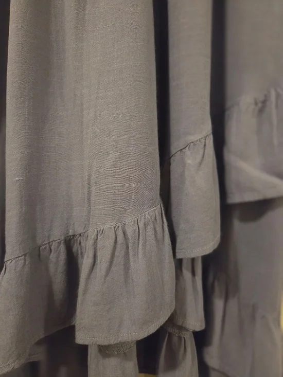 Baltic Born blue midi dress XS puff sleeves tiered pleats cottage core prairie - Picture 9 of 16